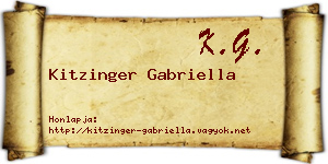 Kitzinger Gabriella névjegykártya